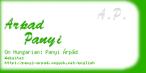 arpad panyi business card